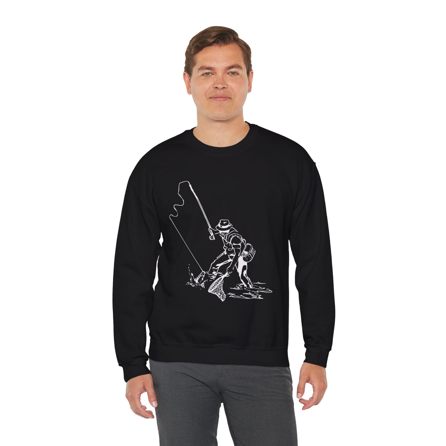 Fishing Sweatshirt Outline Design