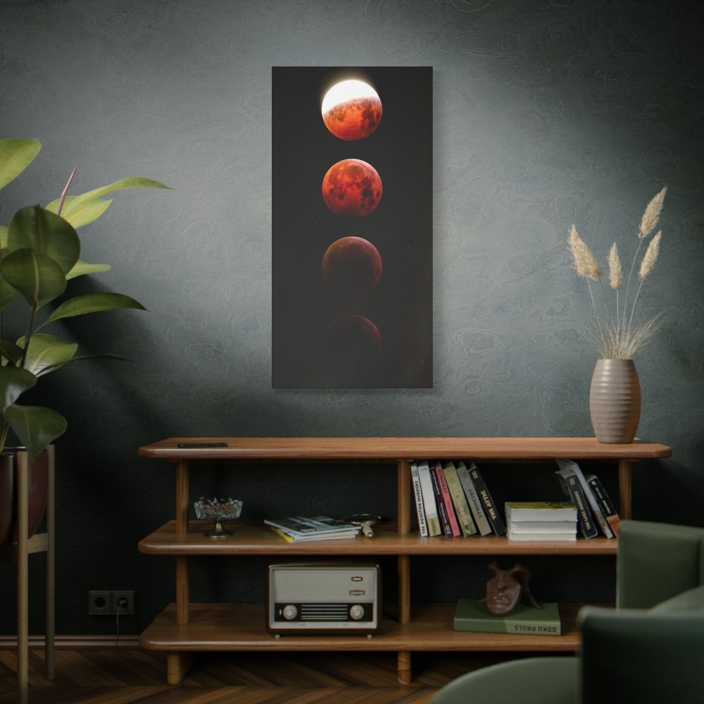 Lunar Eclipse Vertical Canvas Wall Art