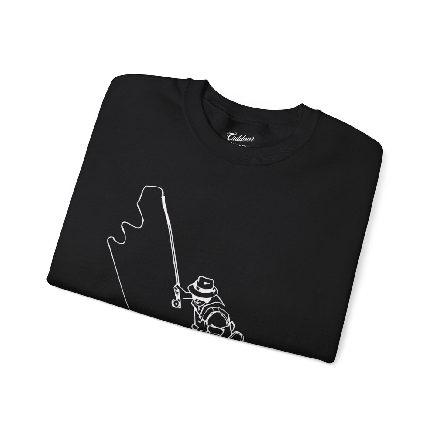 Fishing Sweatshirt Outline Design