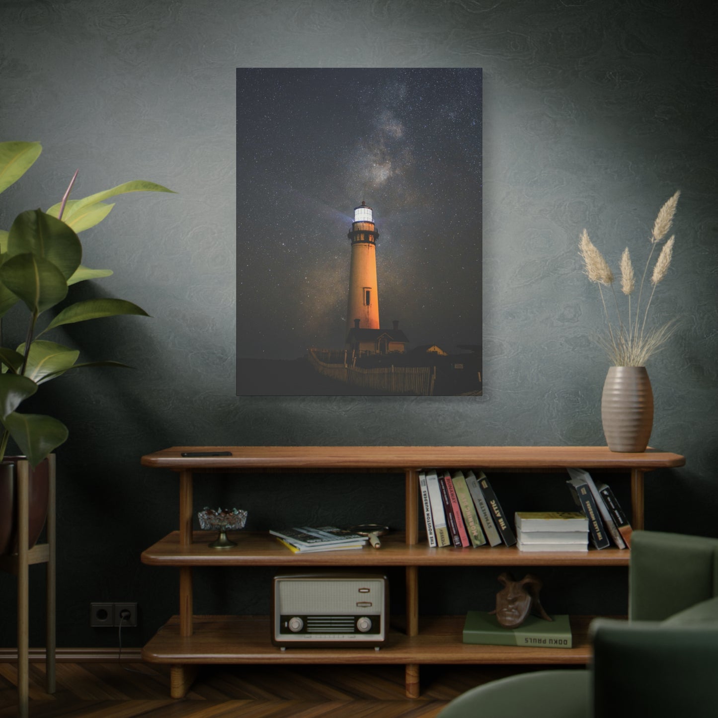 Lighthouse Under the Milky Way Wall Art