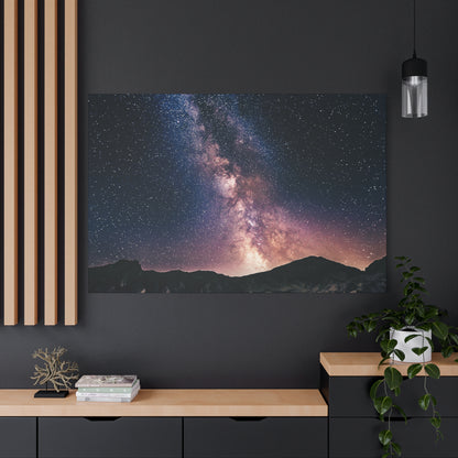 Milky Way Night Mountain Canvas Wall Art