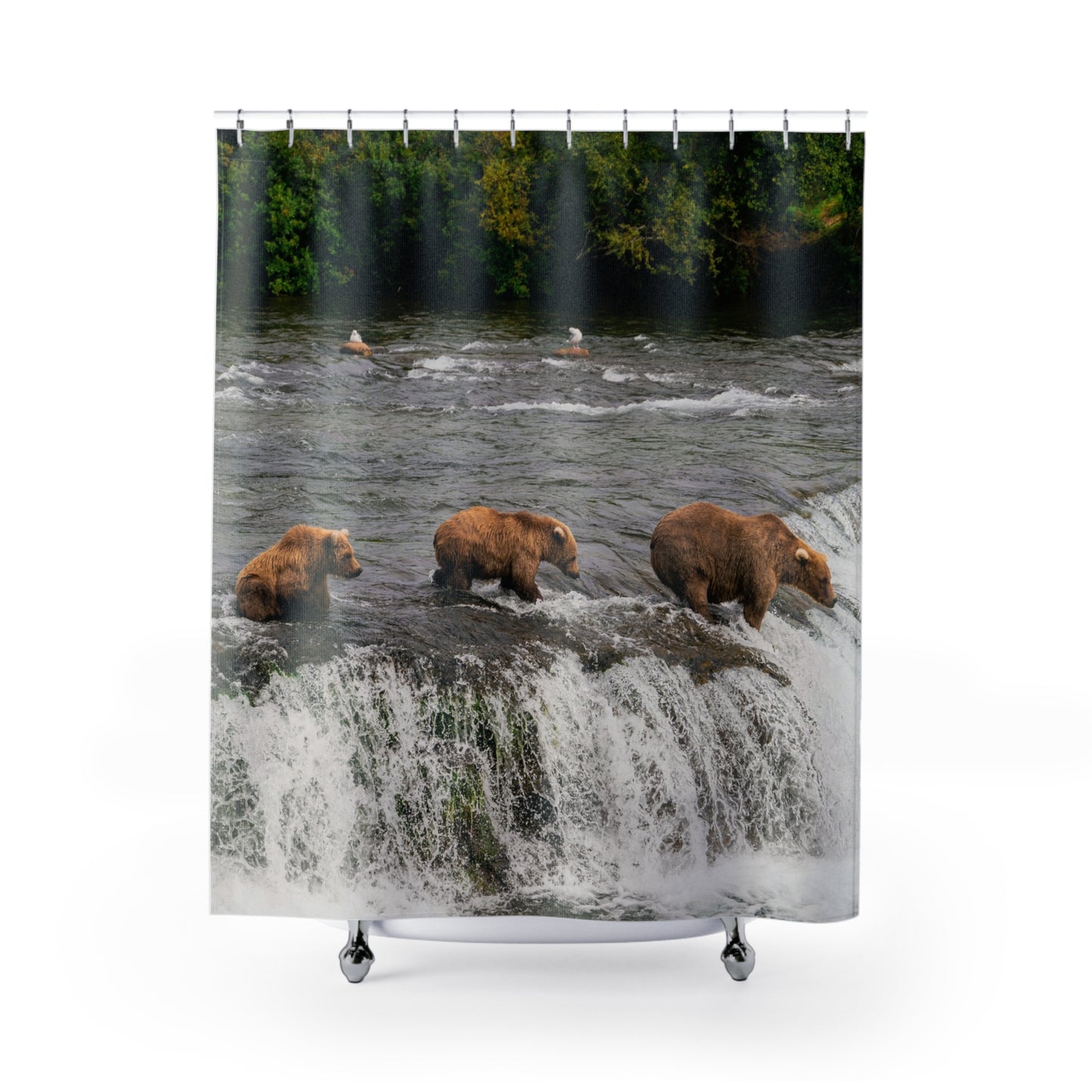 Bear Waterfall Shower Curtain