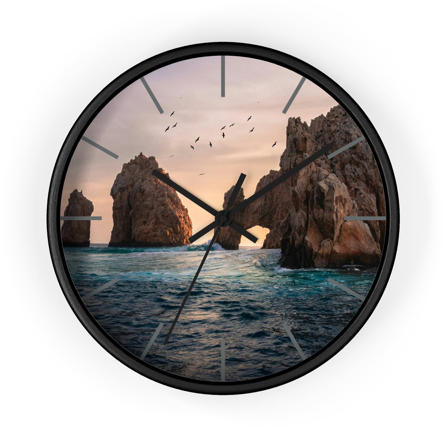 Sunset Sea Arch Wall Clock