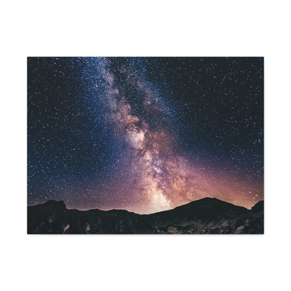 Milky Way Night Mountain Canvas Wall Art