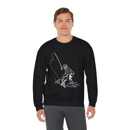 Fishing Sweatshirt Outline Design