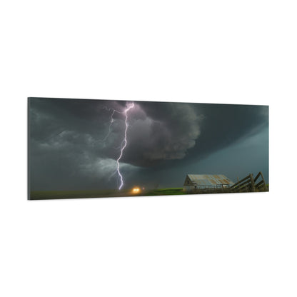 Storm Lightning Panorama Canvas