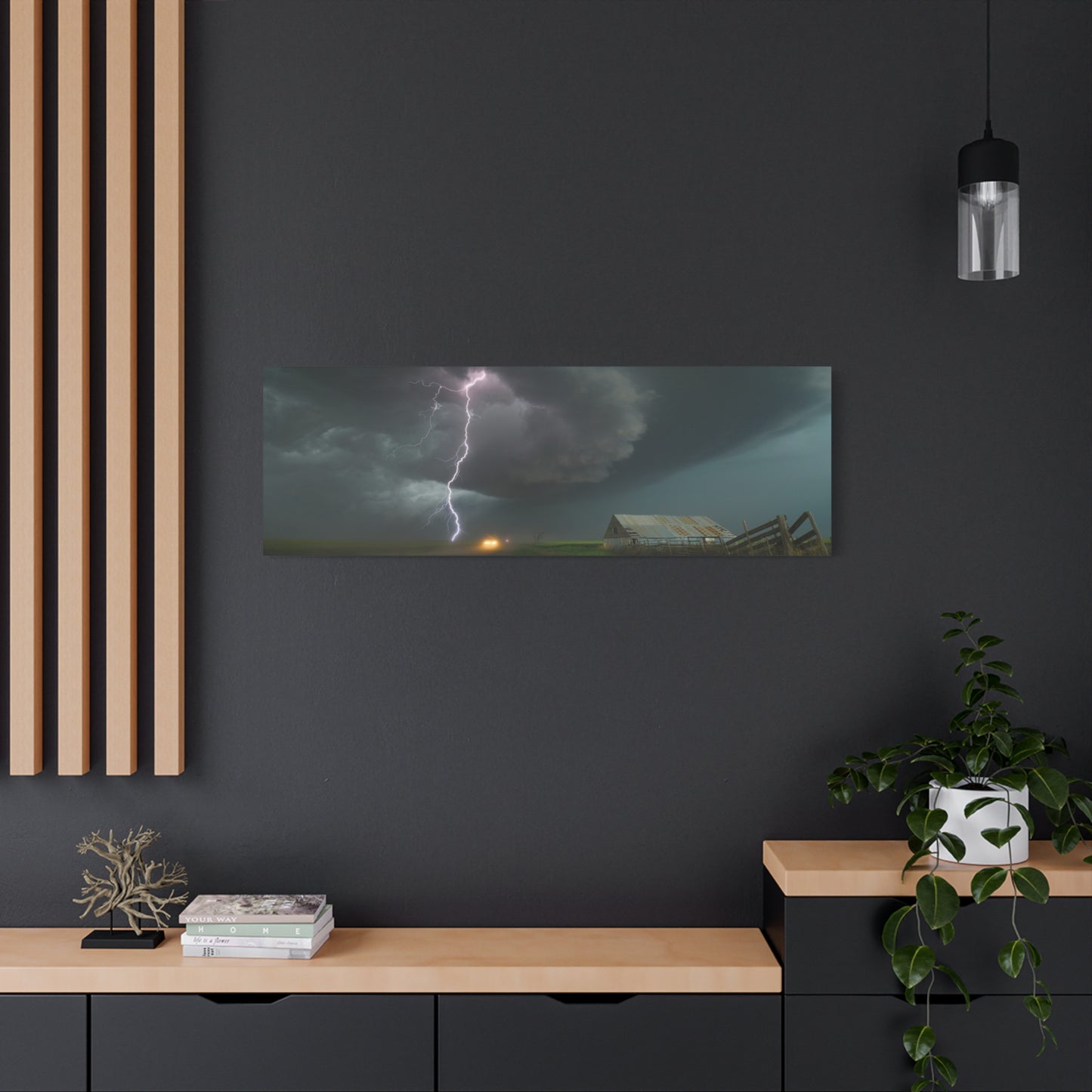 Storm Lightning Panorama Canvas