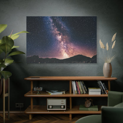 Milky Way Night Mountain Canvas Wall Art