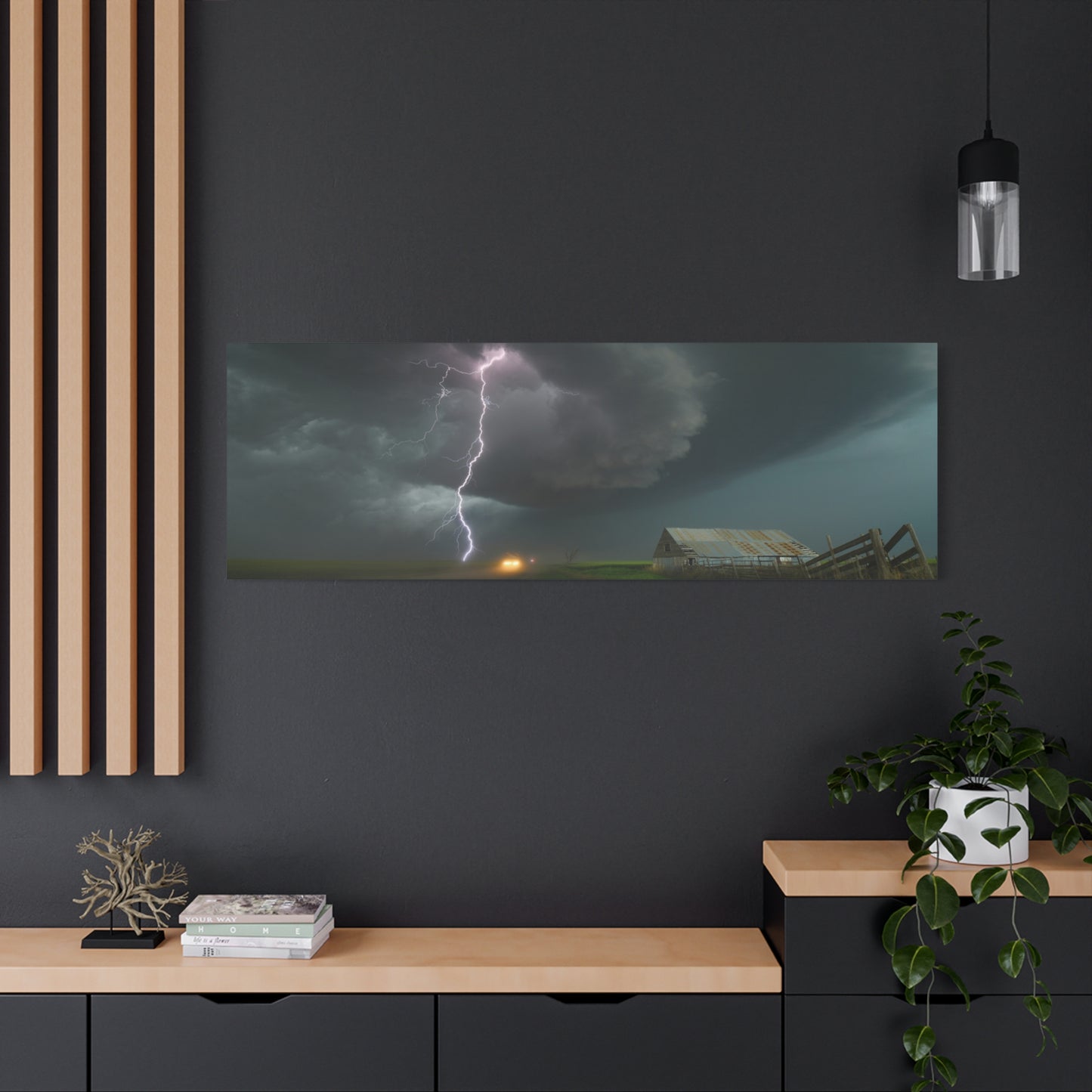 Storm Lightning Panorama Canvas