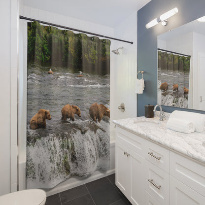 Bear Waterfall Shower Curtain