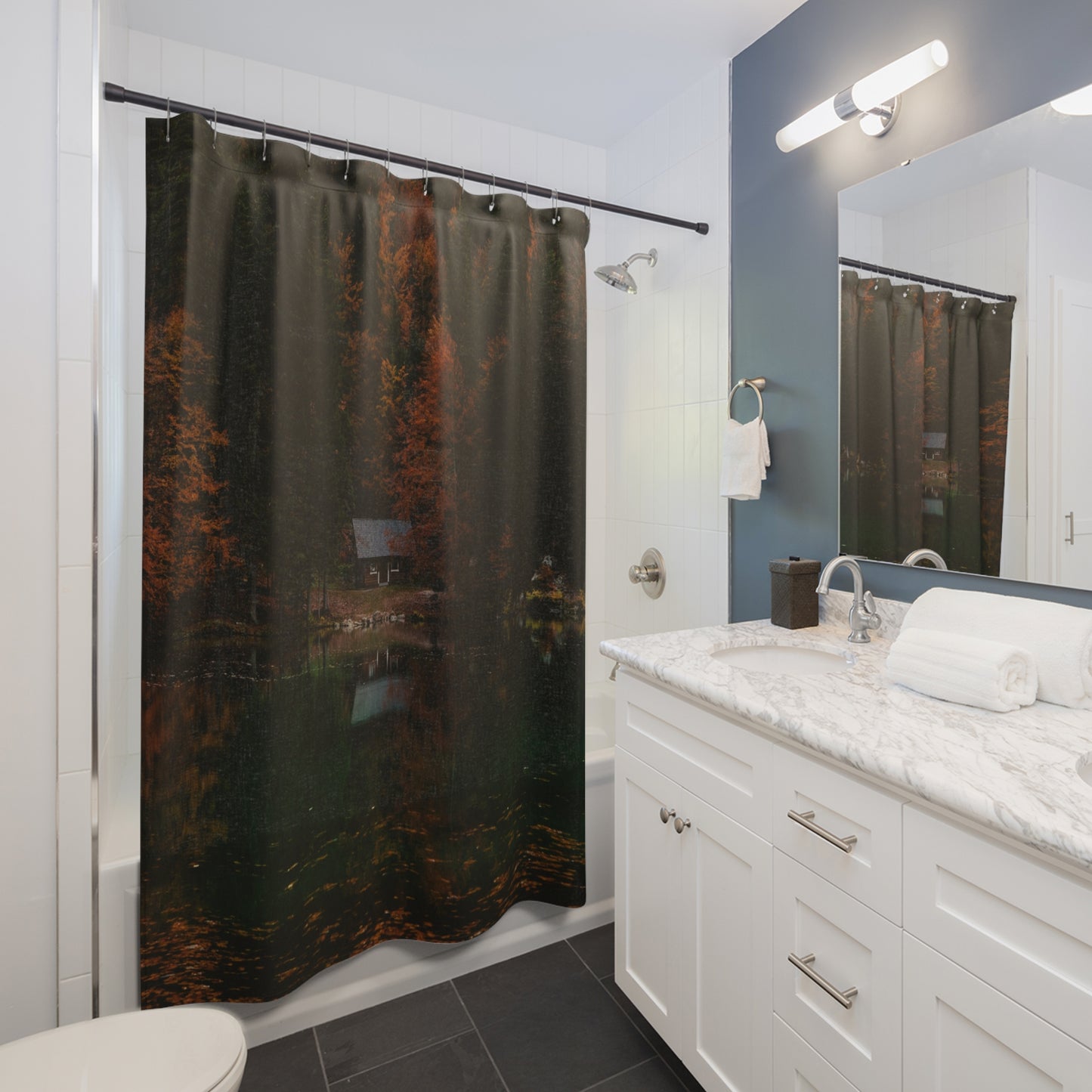 Cabin Reflections Shower Curtain