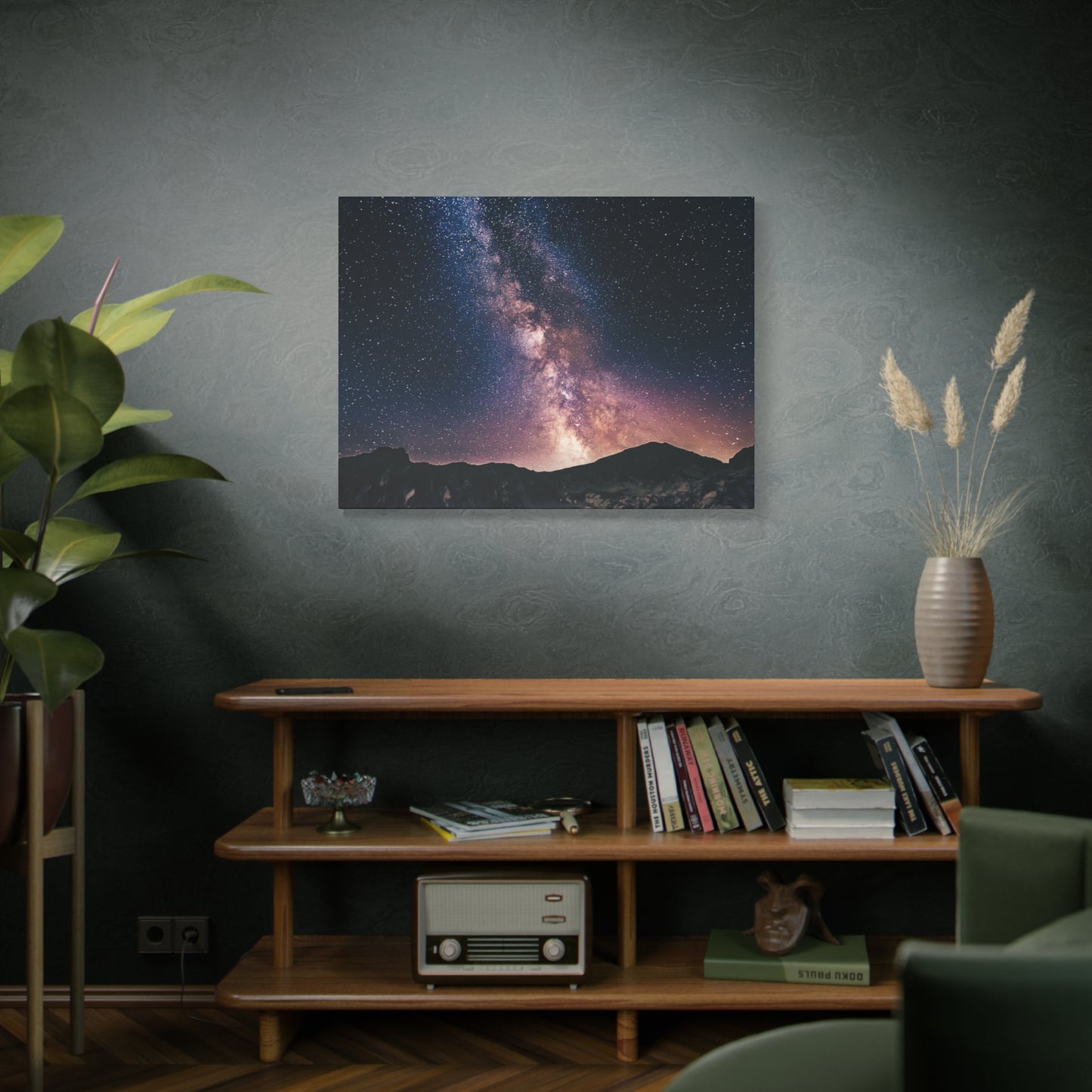 Milky Way Night Mountain Canvas Wall Art