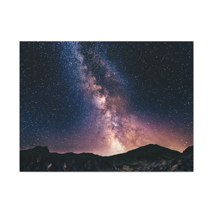 Milky Way Night Mountain Canvas Wall Art