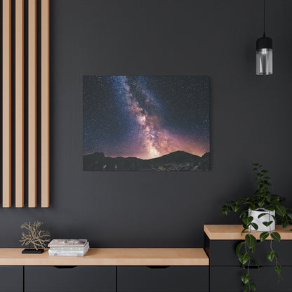 Milky Way Night Mountain Canvas Wall Art