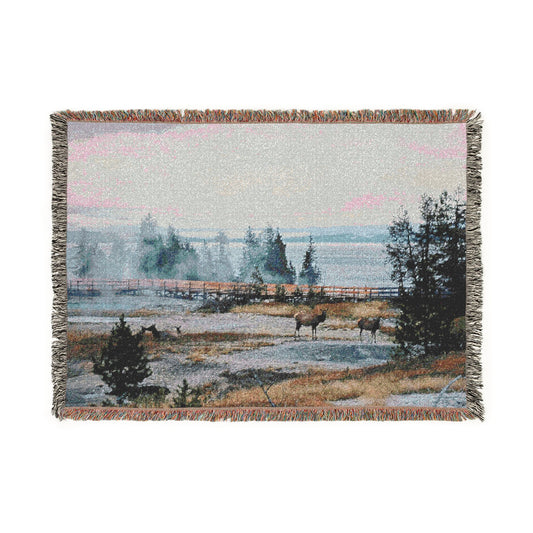 Rustic Meadow Throw Woven Blanket