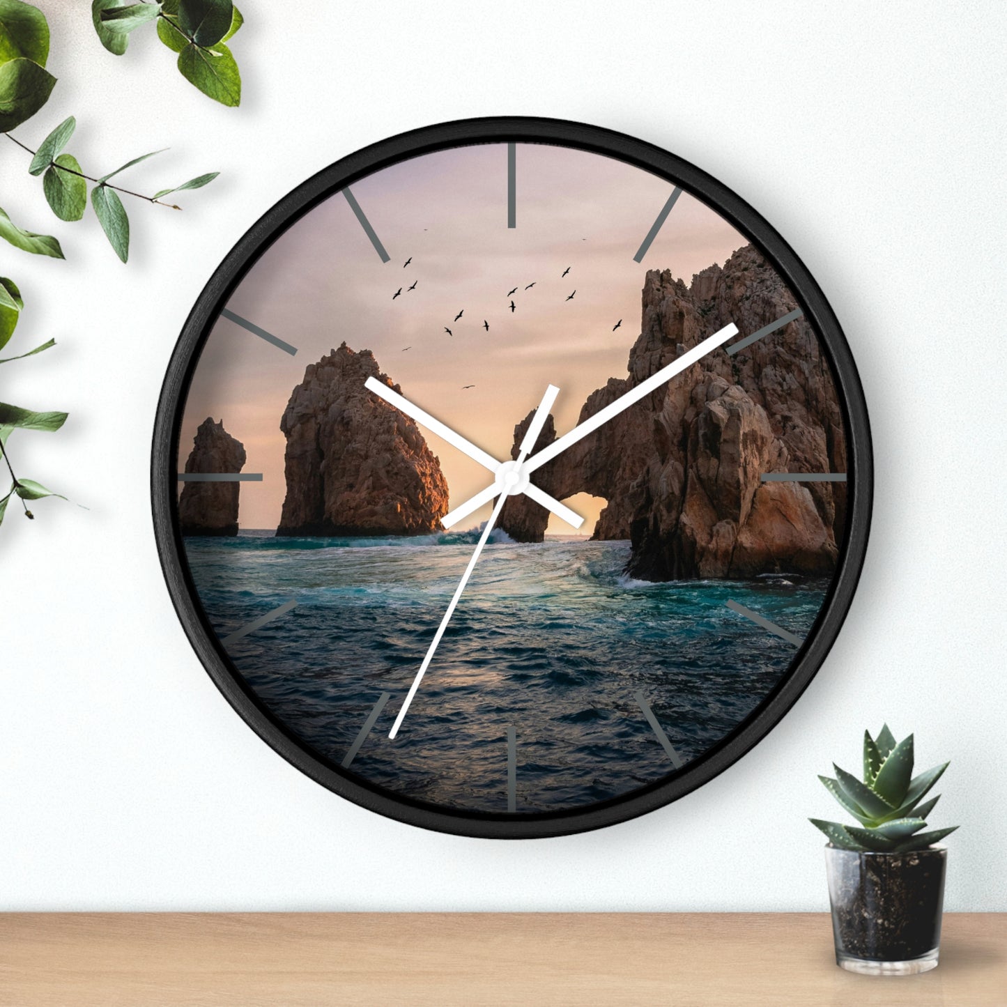 Sunset Sea Arch Wall Clock