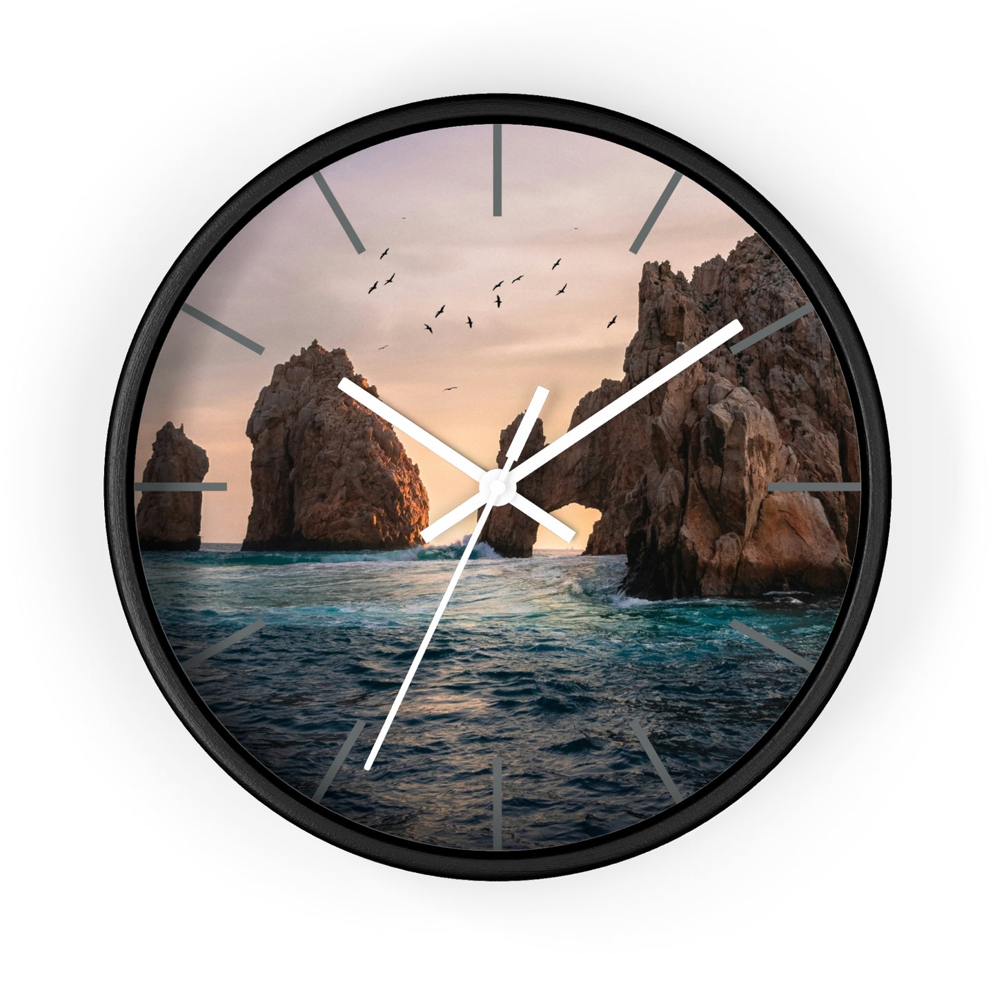 Sunset Sea Arch Wall Clock