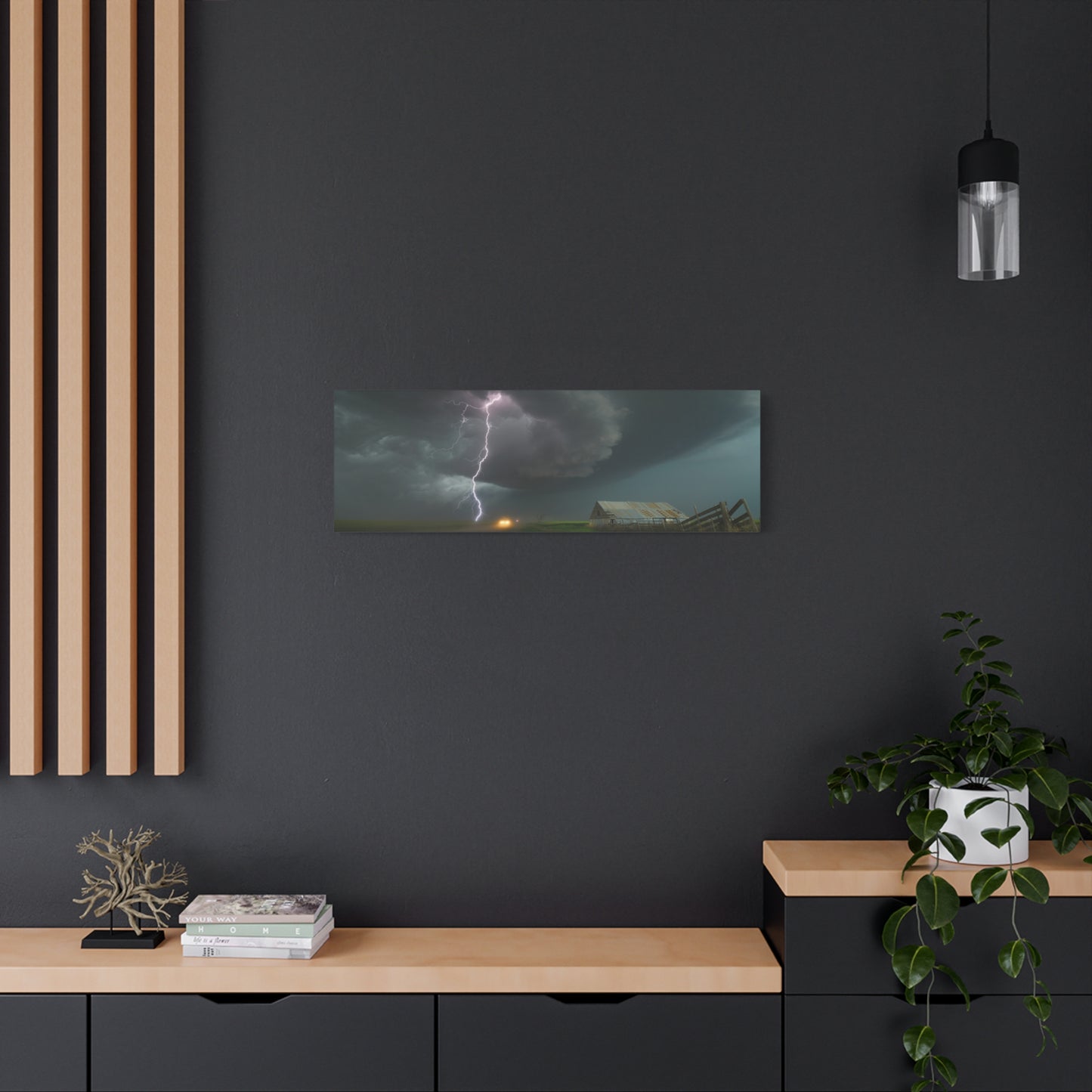 Storm Lightning Panorama Canvas