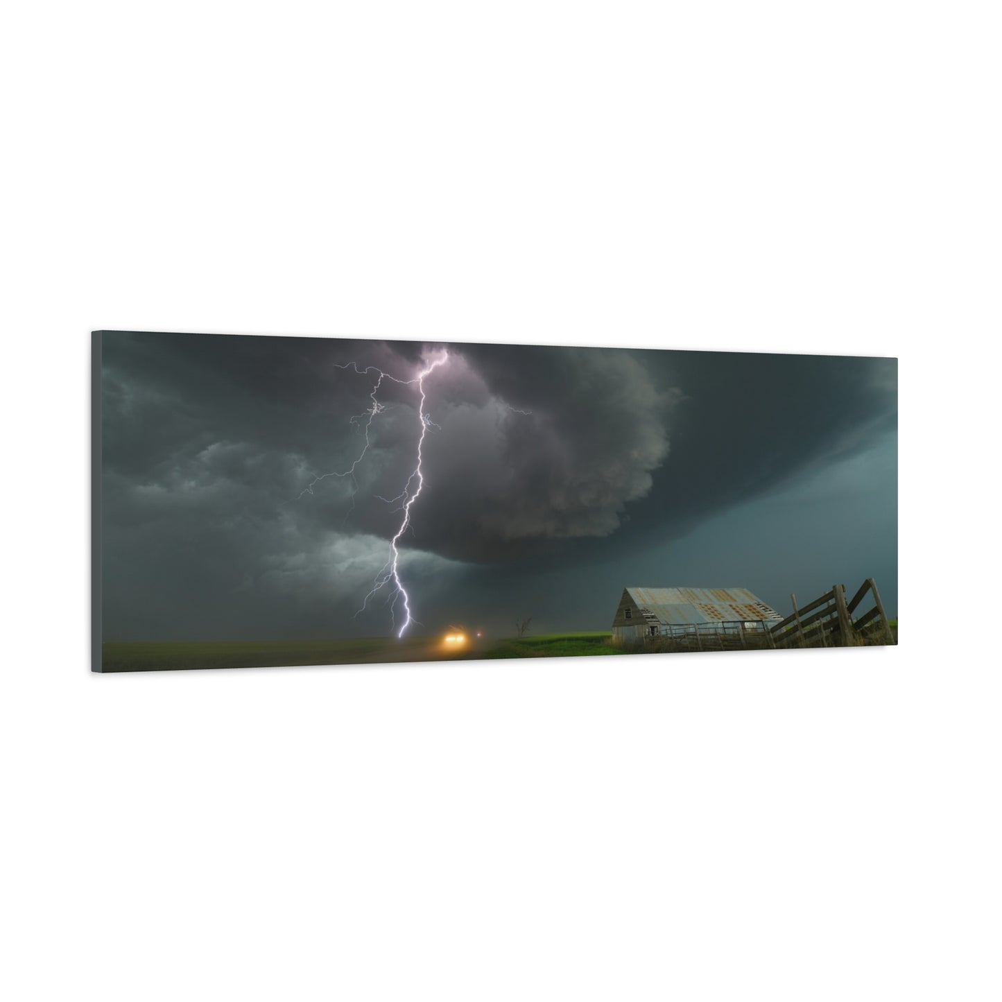 Storm Lightning Panorama Canvas