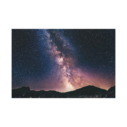 Milky Way Night Mountain Canvas Wall Art
