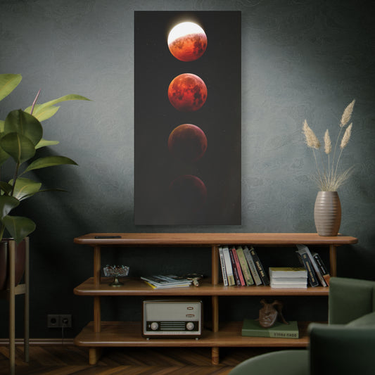 Lunar Eclipse Vertical Canvas Wall Art